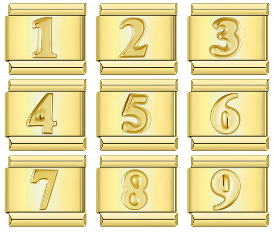 Italian Charms Números Dorados - Charmsymore