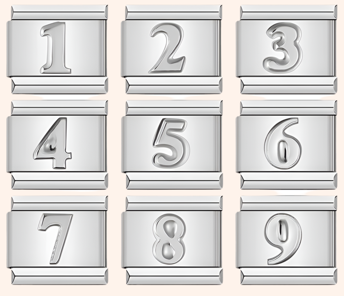 Italian Charms Números Plata - Charmsymore