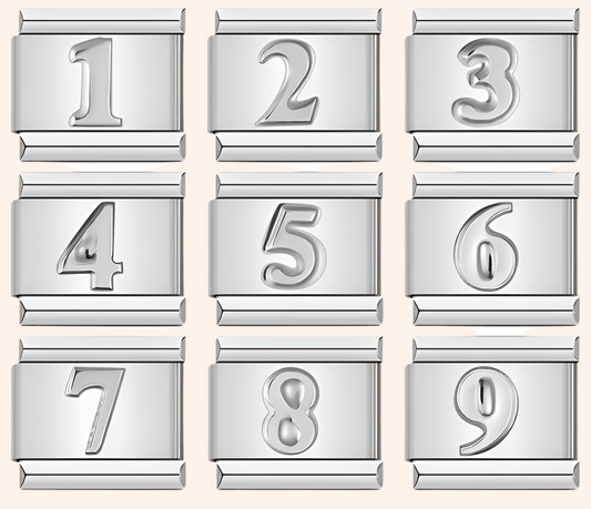 Italian Charms Números Plata - Charmsymore