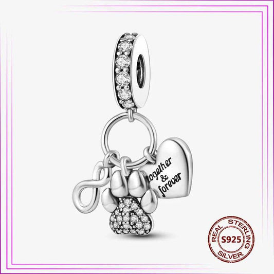 New 925 Sterling Silver Cute Dog Bead Cat Upscale Animal Charm plata de ley 925 For Original Charms Pendant Bracelet Jewelry - Charmsymore
