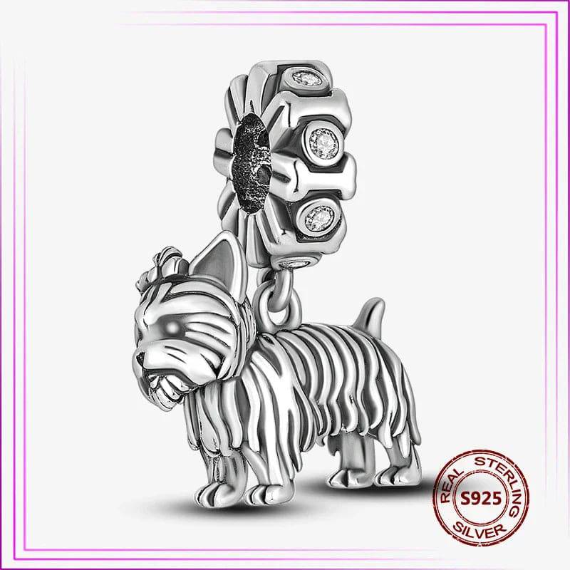 New 925 Sterling Silver Cute Dog Bead Cat Upscale Animal Charm plata de ley 925 For Original Charms Pendant Bracelet Jewelry - Charmsymore