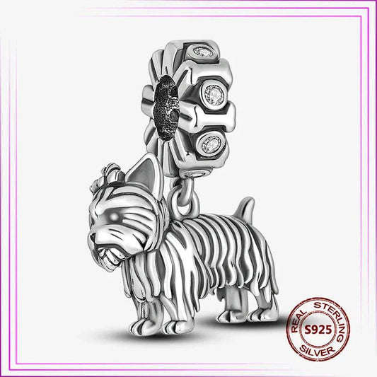 New 925 Sterling Silver Cute Dog Bead Cat Upscale Animal Charm plata de ley 925 For Original Charms Pendant Bracelet Jewelry - Charmsymore