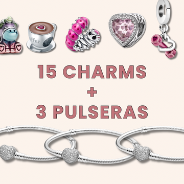 Paquete Charms Plata S925 + Pulseras Plata