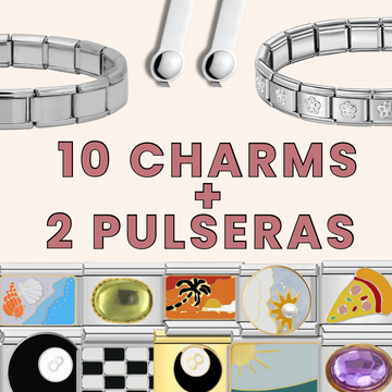 Paquete 10 Italian Charms y 2 Pulseras
