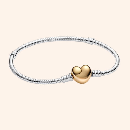 Pulsera Corazón Rose Gold Plata 925 - Charmsymore