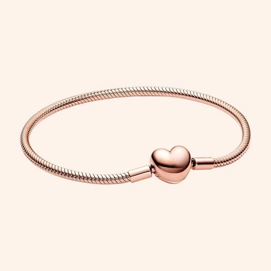 Pulsera Corazón Rose Plata 925 - Charmsymore