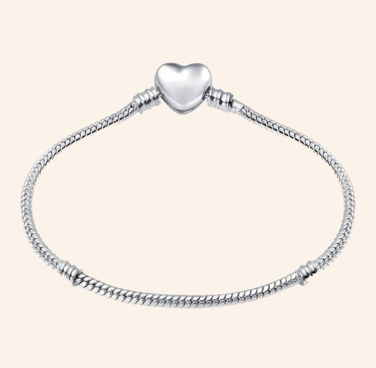 Pulsera De Corazón Plata - Charmsymore