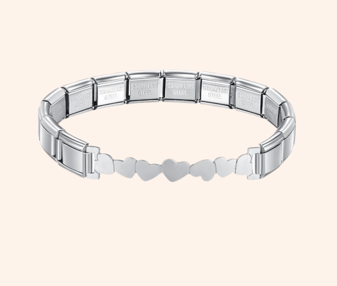 Pulsera Italiana Corazón Acero Inoxidable - Charmsymore
