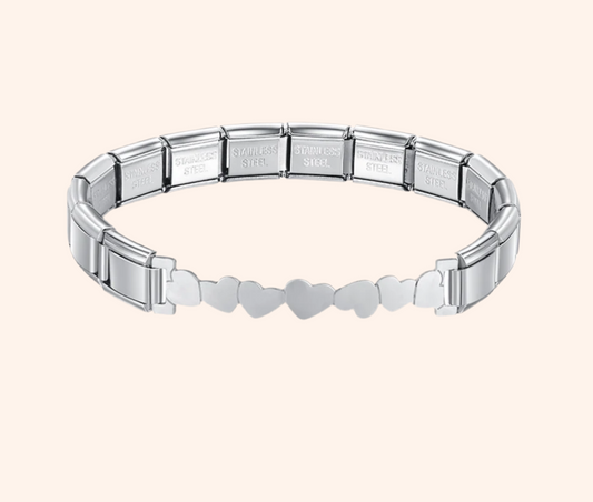 Pulsera Italiana Corazón Acero Inoxidable - Charmsymore