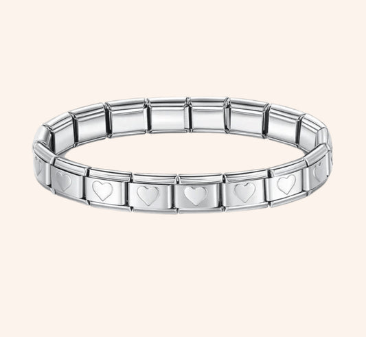 Pulsera Italiana Corazón Doble 𝗘𝗡𝗧𝗥𝗘𝗚𝗔 𝗜𝗡𝗠𝗘𝗗𝗜𝗔𝗧𝗔 - Charmsymore