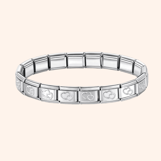 Pulsera Italiana Corazones Acero Inoxidable - Charmsymore