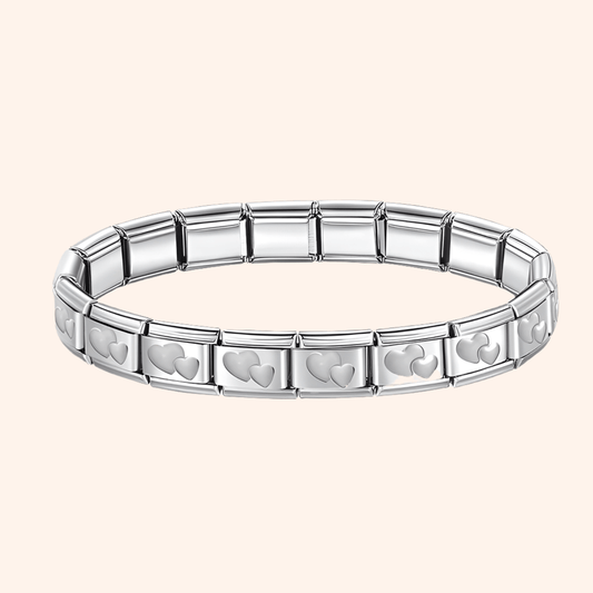 Pulsera Italiana Corazones Acero Inoxidable - Charmsymore