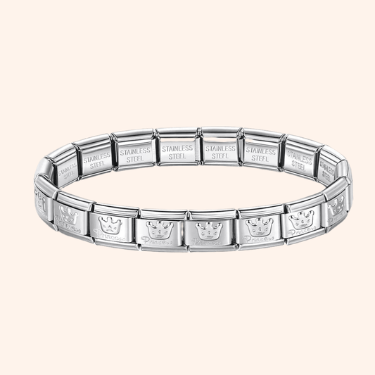 Pulsera Italiana Corona Acero Inoxidable - Charmsymore