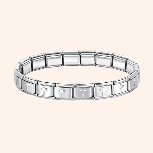 Pulsera Italiana Cruz Acero Inoxidable - Charmsymore