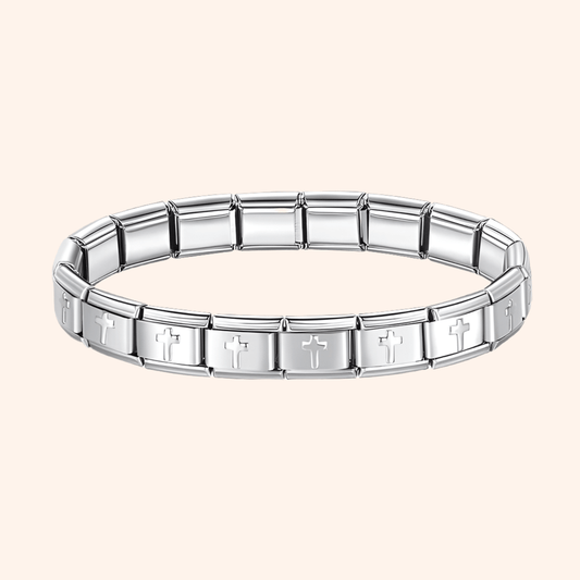 Pulsera Italiana Cruz Acero Inoxidable - Charmsymore