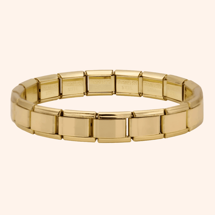 Pulsera Italiana Dorada Clásica Acero Inoxidable - Charmsymore
