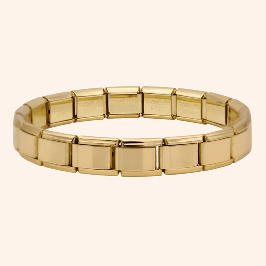 Pulsera Italiana Dorada Clásica Acero Inoxidable - Charmsymore