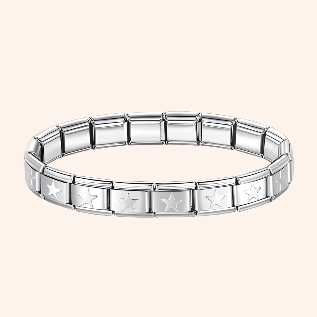 Pulsera Italiana Estrellas Acero Inoxidable - Charmsymore