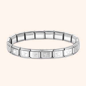 Pulsera Italiana Estrellas Acero Inoxidable - Charmsymore
