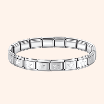 Pulsera Italiana Estrellas Acero Inoxidable - Charmsymore