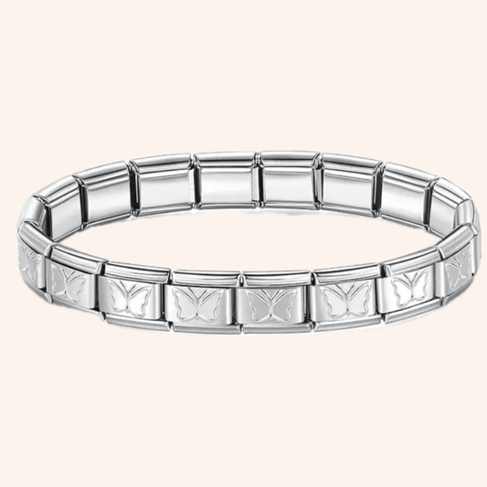 Pulsera Italiana Mariposa Acero Inoxidable - Charmsymore