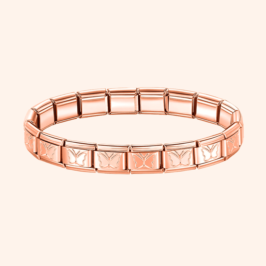 Pulsera Italiana Mariposa Rose Gold Acero Inoxidable - Charmsymore