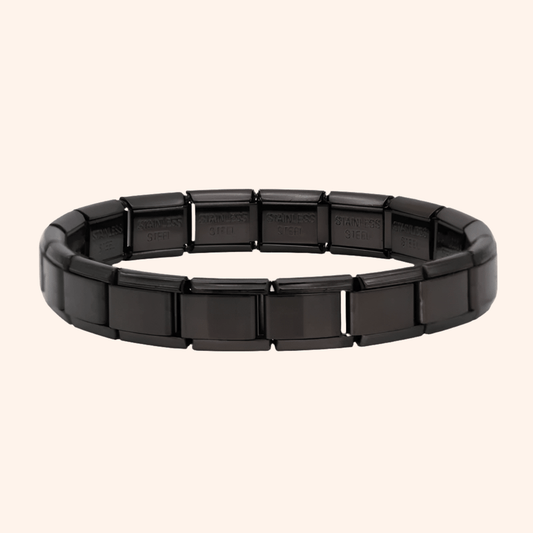 Pulsera Italiana Negra Acero Inoxidable - Charmsymore