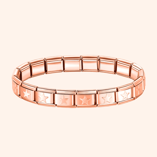 Pulsera Italiana Rose Gold Estrella Acero Inoxidable - Charmsymore