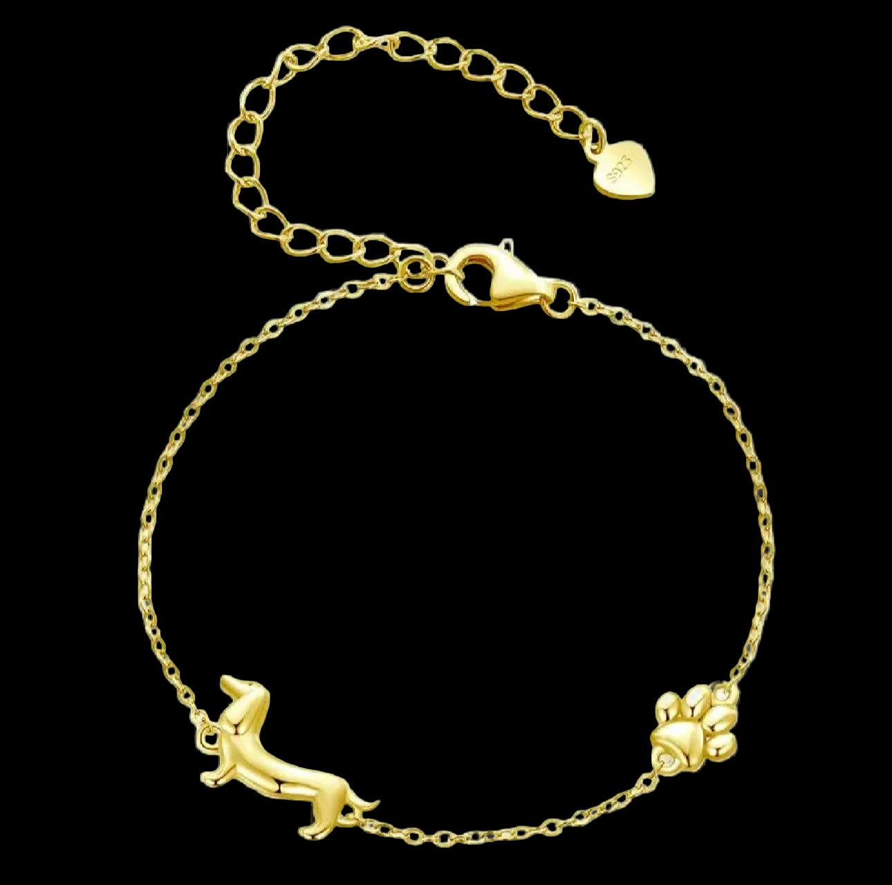 Pulsera Perrito Salchicha Plata S925 - Charmsymore